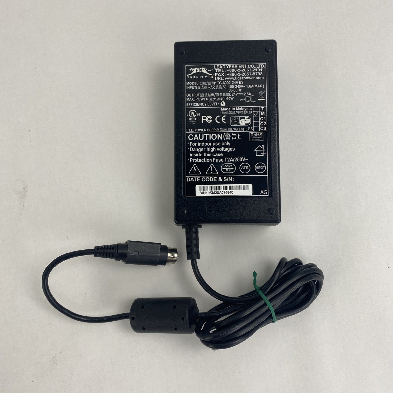 Tiger Power TG-6002-24V-ES Mixed Lot 4 W/ TG6001-24V AC Adapter No Power Cord3