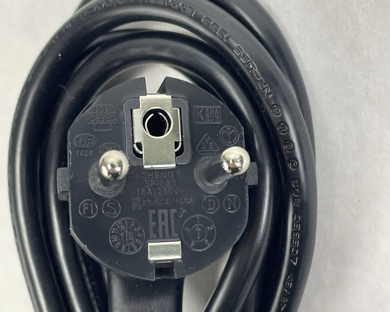I-Sheng SP-023 16A 250W Europe outlet Power Cord Black
