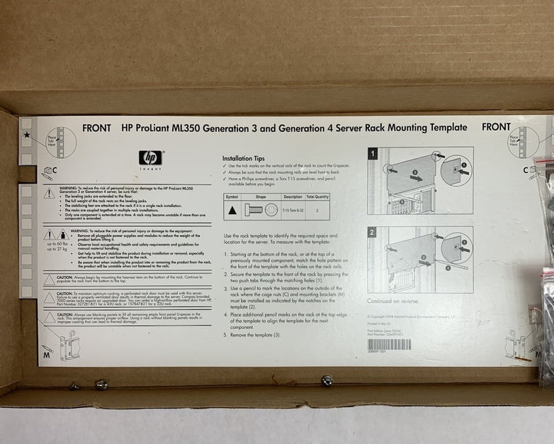 APC 355852-001 Server Bracket Kit for HP ProLiant ML350 Generations 3 and 4
