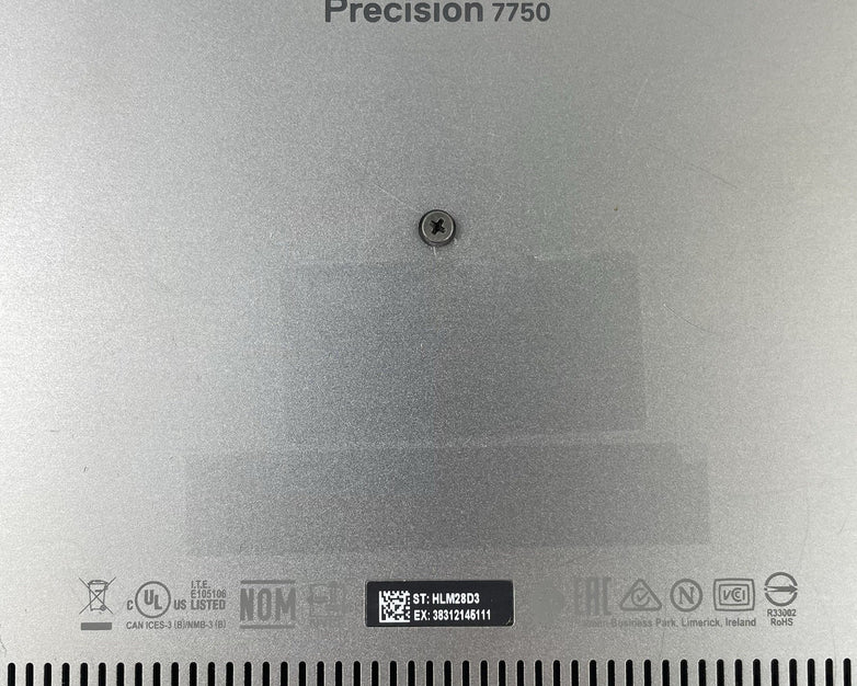 Dell Precision 7750 17.3" i7-10750H 2.60 GHz 16 GB RAM No SSD/OS/AC/Batt - READ