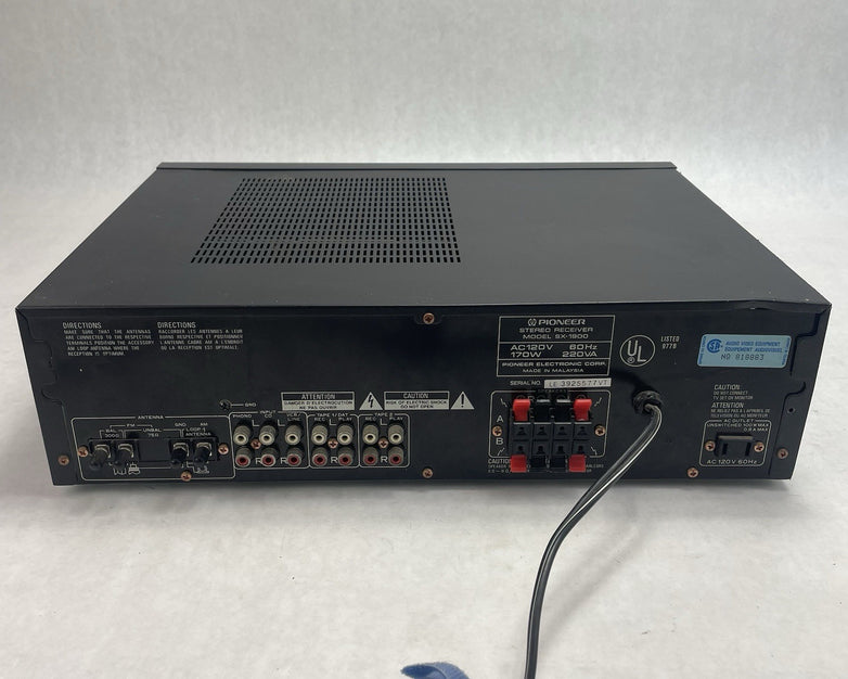 Pioneer SX-1900 Stereo Receiver 5 Band Graphic Equalizer Japan Tested For Parts