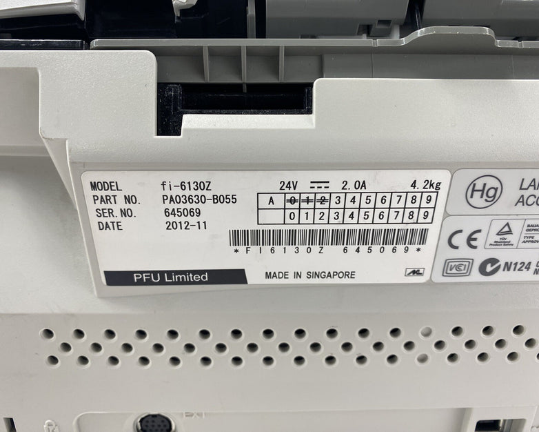 Fujitsu fi-6130z Document Scanner For Parts or Repair No AC Adapter