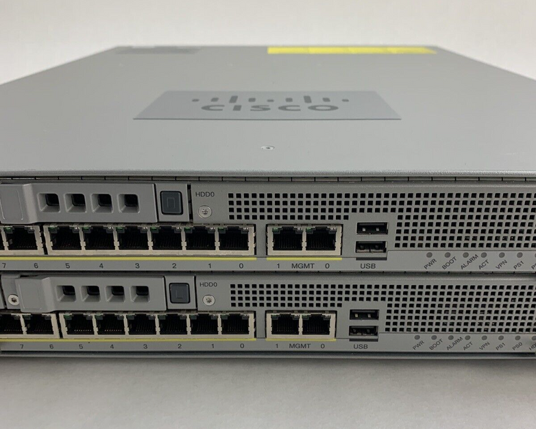 Cisco ASA 5585 8-Port GbE Firewall Security Appliance 2x 5580-X SSP-10 Mod Cards