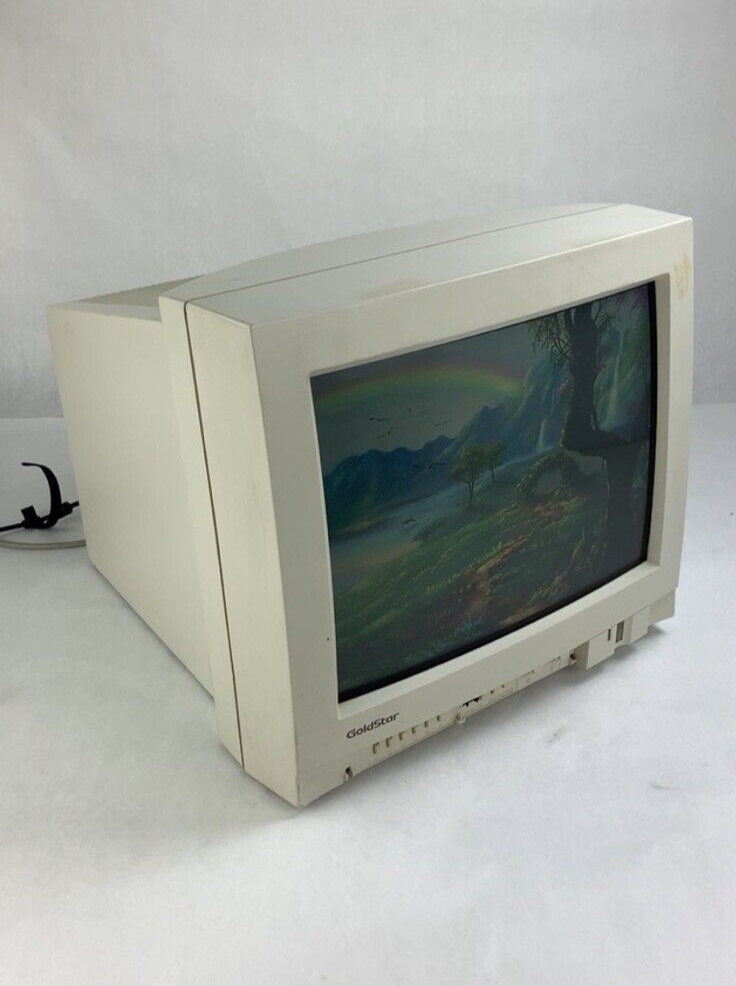 Vintage GoldStar LG 1727 CRT VGA 16" Monitor Retro Gaming Tested Grade B