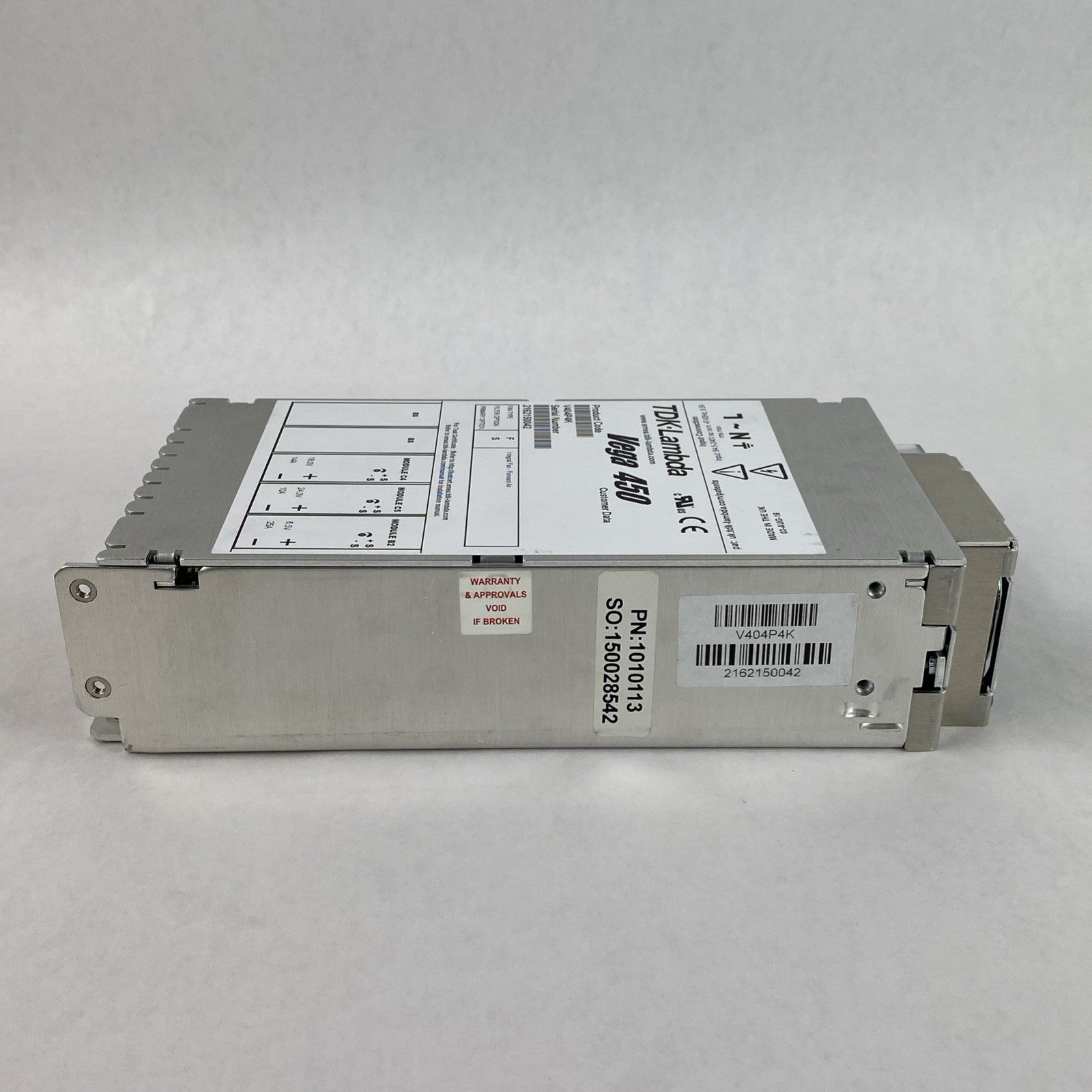 TDK-Lambda V404P4K Vega 450 450W Integral Fan Forward Air Power Supply 10101136
