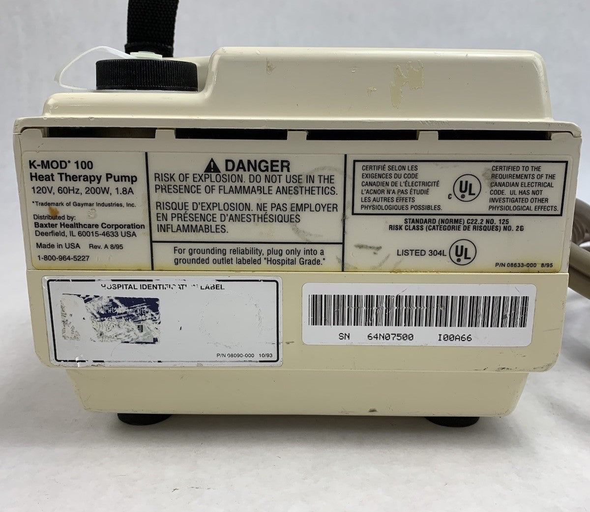 Baxter K-MOD 100 08634-000 Heat Therapy Pump - Parts or Repair