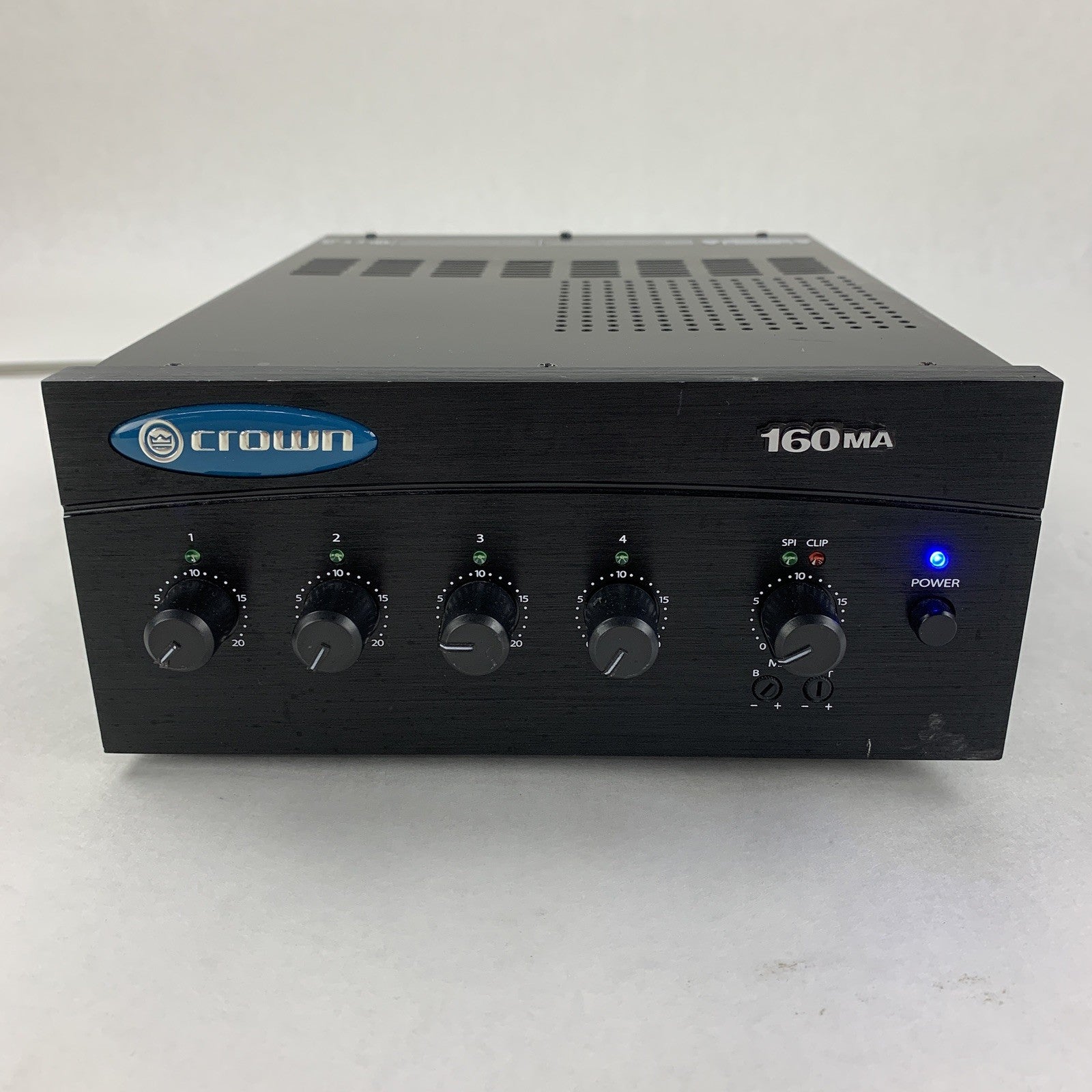 Crown 160MA Commercial Mixer Amplifier 4 Input 60W Ohm 1-2 Power Tested