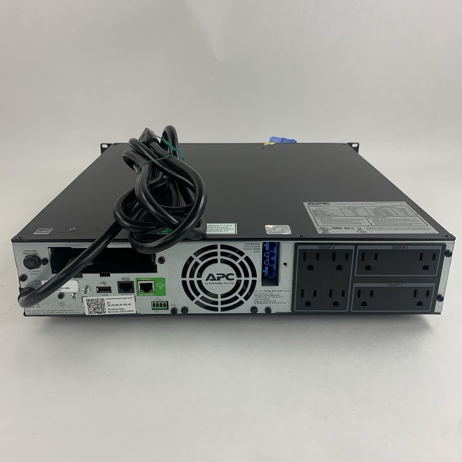 APC SMX1500RM2UC SmartUPS LCD 1500va Tested w/ rack ears No Batteries/Faceplate7