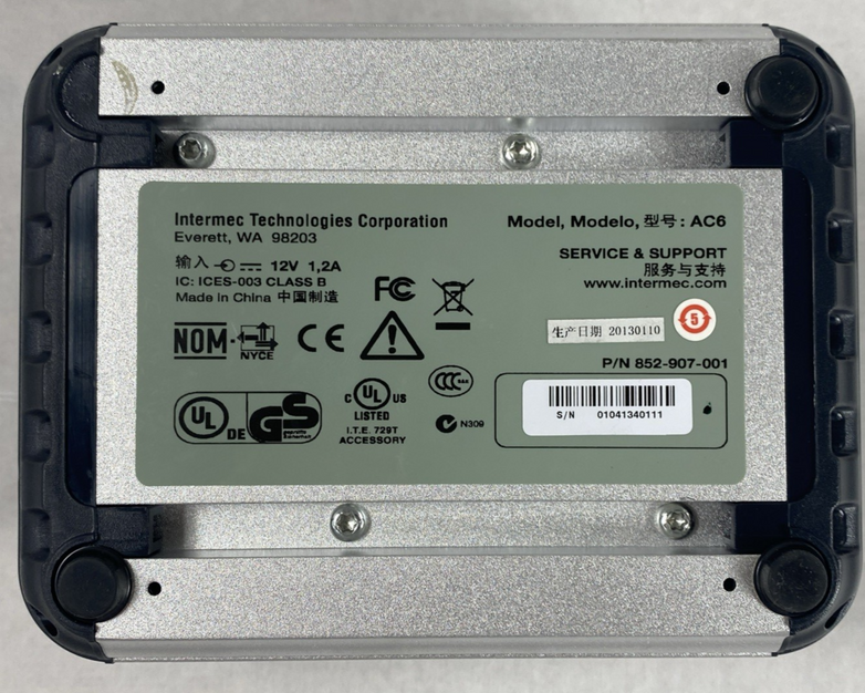 Intermec AC6 852-907-001 12V 1.2A 2-Bay Battery Charger No AC Adapter