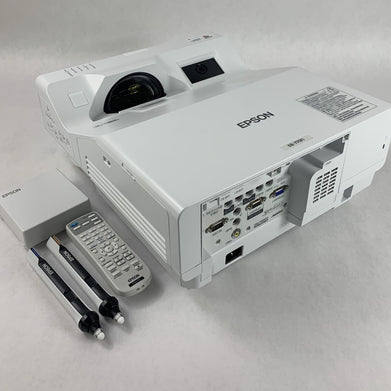 Epson EB-770Fi HA78A LCD Laser Projector 0 Lamp Hours w/ Remote & Pens - Tested