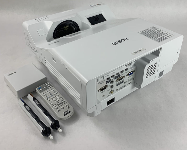 Epson EB-770Fi HA78A LCD Laser Projector 0 Lamp Hours w/ Remote & Pens - Tested