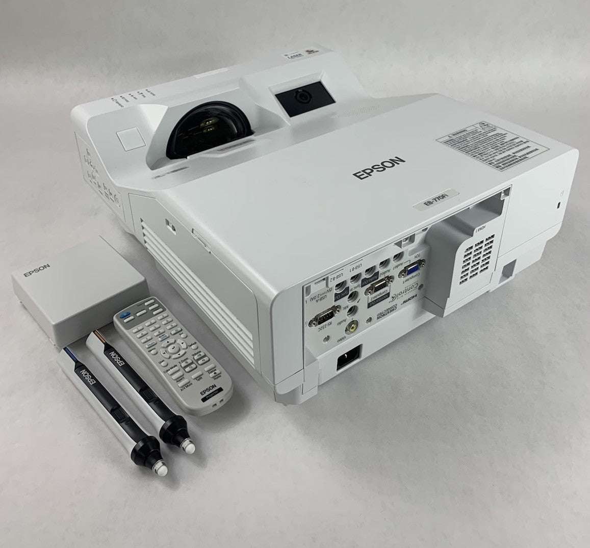 Epson EB-770Fi HA78A LCD Laser Projector 0 Lamp Hours w/ Remote & Pens - Tested0