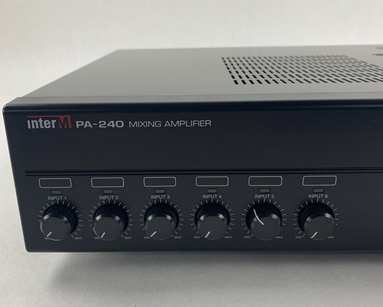 InterM PA-240 PA Mixing Amplifier No Output XLR Inputs 4-6 Parts or Repair