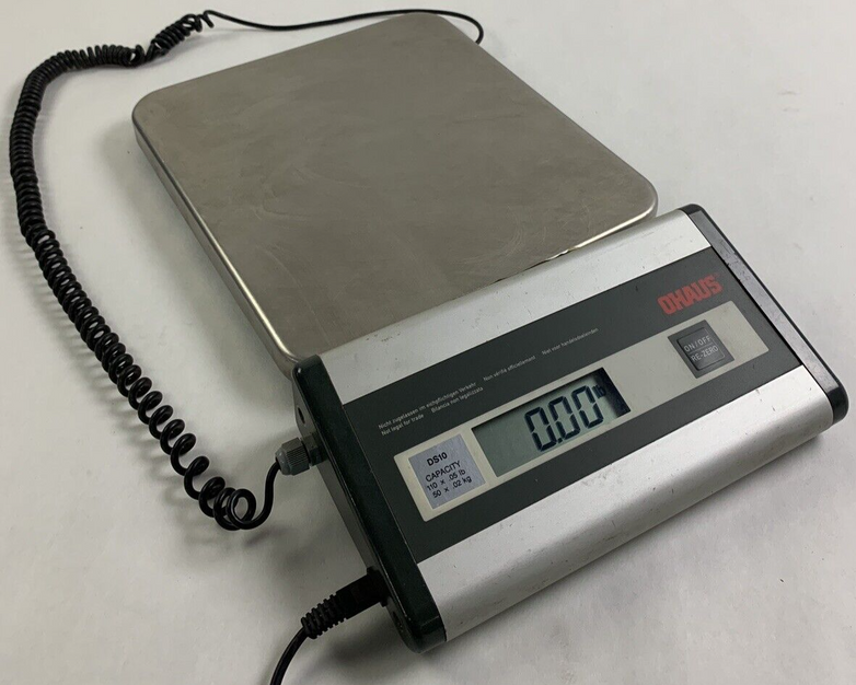 Ohaus DS-10 110 x 0.05lb Platform Shipping Scale Tested W/ Power Supply