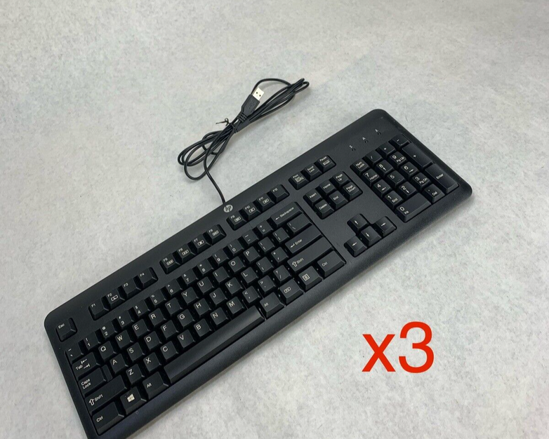 Lot of 3 HP KU-1156 USB Keyboard