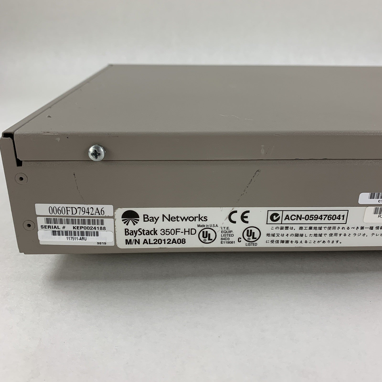 Bay Networks Baystack 350F-HD AL2012A08 24 Ports 10/100 Autosense Switch Tested