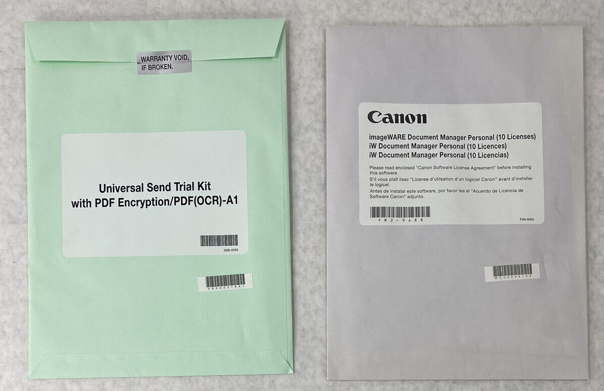 Canon ImageWARE Document Manager Personal 10 Licenses + Send Trial Kit A1 Bundle