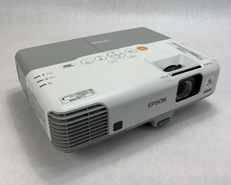 Epson H388A PowerLite 915W Projector 1293 Lamp Hours No Remote - Yellow Display