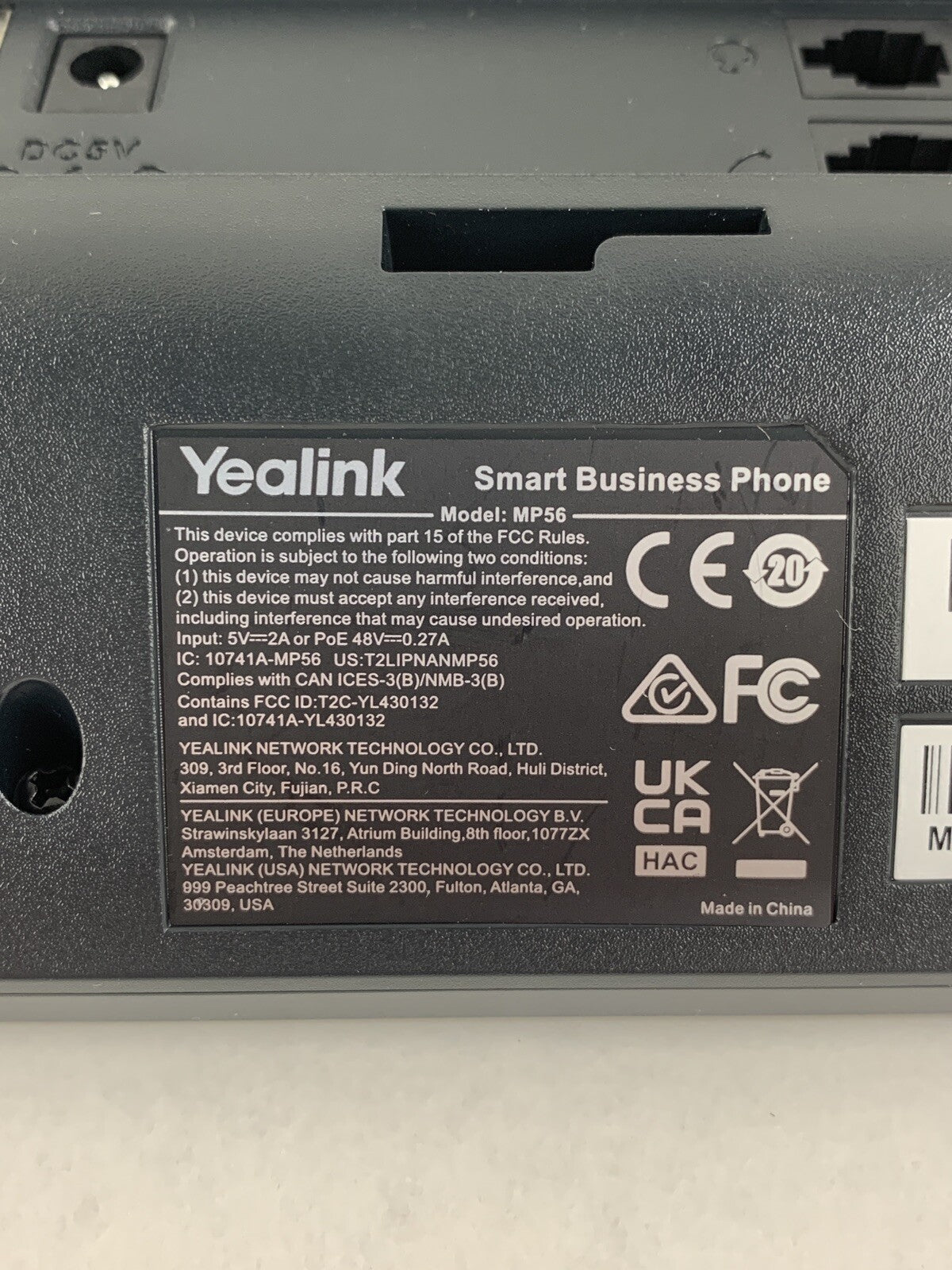 Yealink MP56 MS Teams Edition IP Phone Factory Reset No Stand or Handset