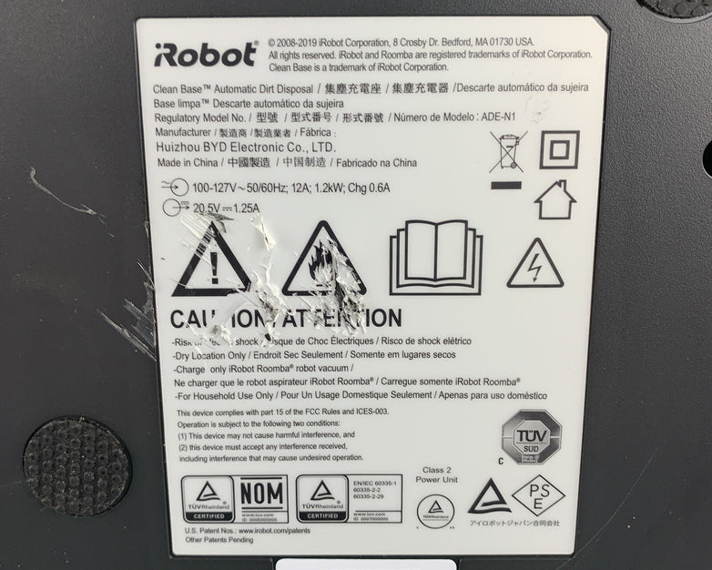 iRobot ADE-N1 Clean Base Automatic Dirt Disposal Tested No Disposable Bag