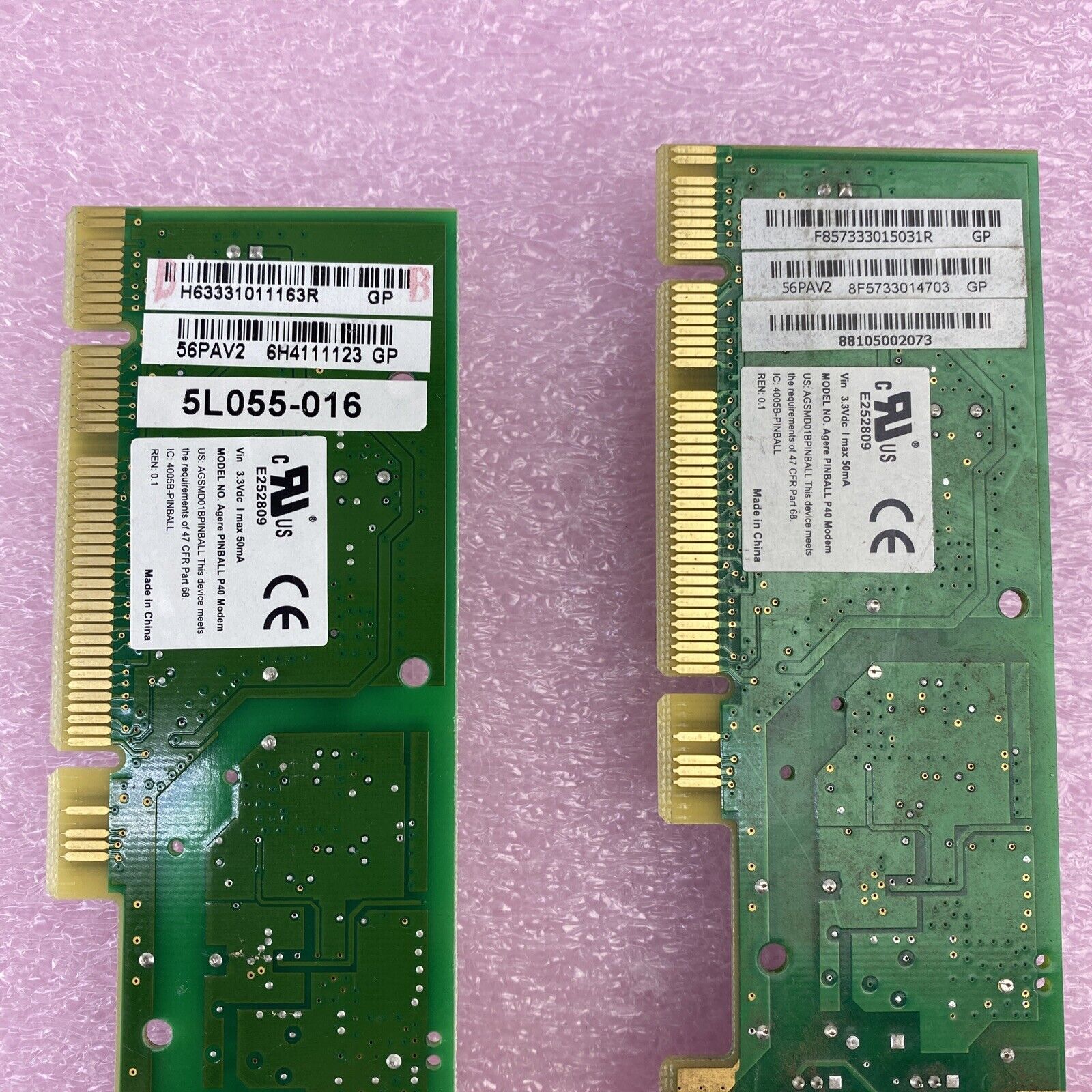 Agere 4005B-PINBALL PCI 56K Internal Fax/Modem Lot of 2