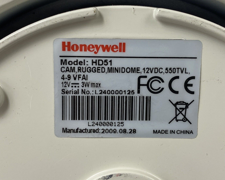 For Parts or Repair Honeywell HD51 Security Camera No Dome Cover