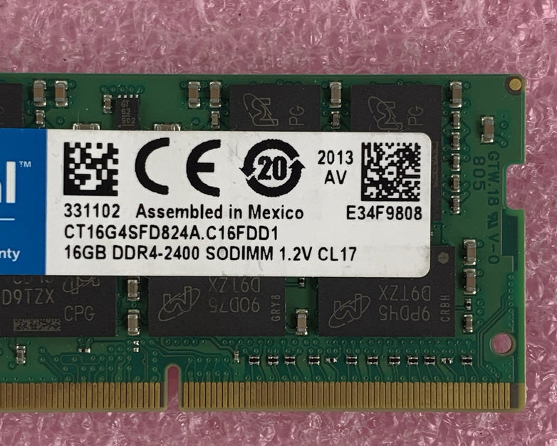 Crucial CT16G4SFD824A.C16FDD1 16 GB 1x16GB RAM DDR4 2400MHz Laptop Memory Ram