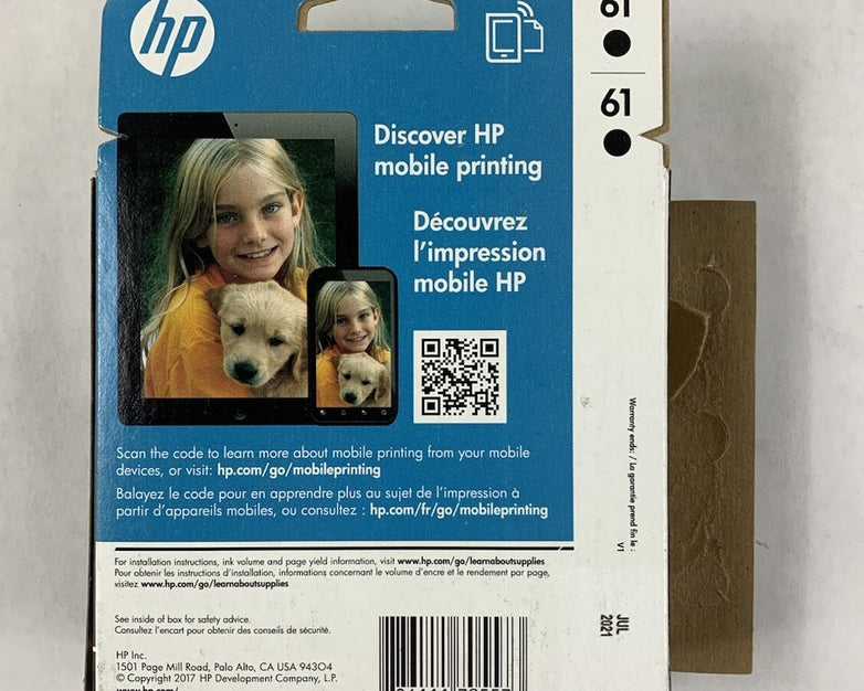 HP 61 + 61 Black Ink Cartridge Twin-Pack Exp. Jul 2021 - Open Box