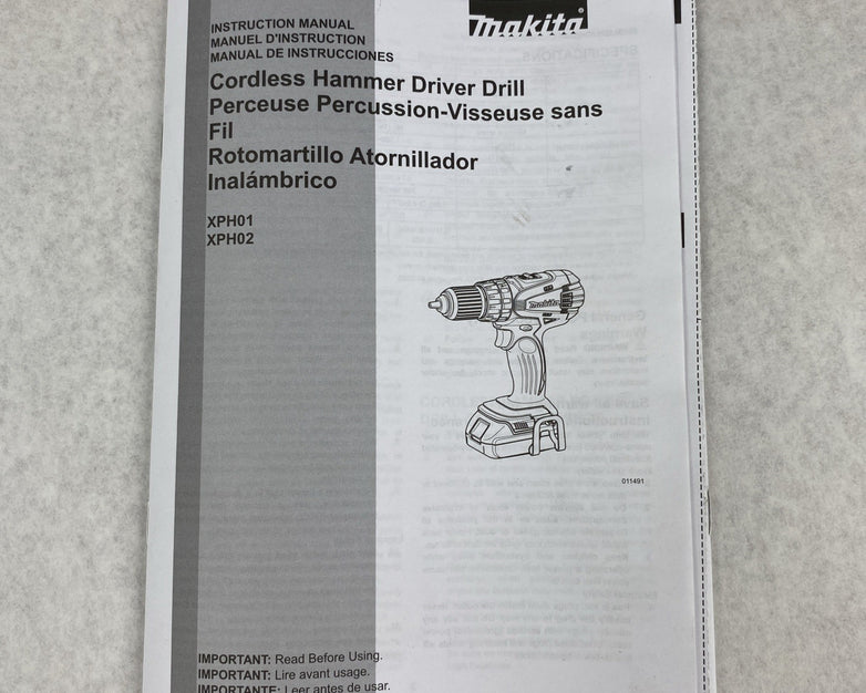 Makita XPH01 Cordless Hammer Driver Drill With Charger and Case - No Battery