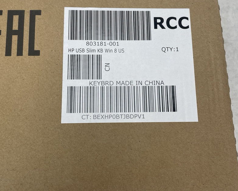 HP KBAR211 USB Slim Wired Keyboard (Black) Lot of 5