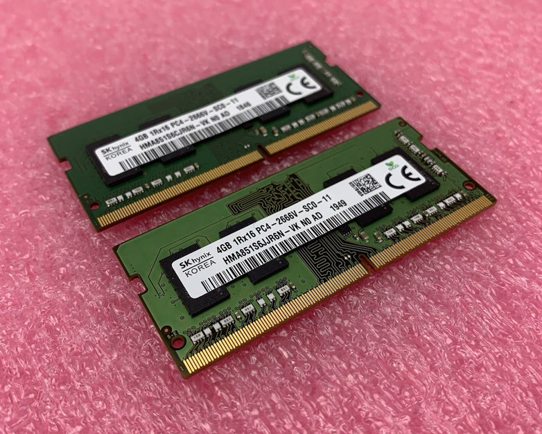 SK Hynix HMA851S6JJR6N-VK PC4-2666V-SC0-11 4GB 1Rx16 Desktop Memory RAM Lot of 2