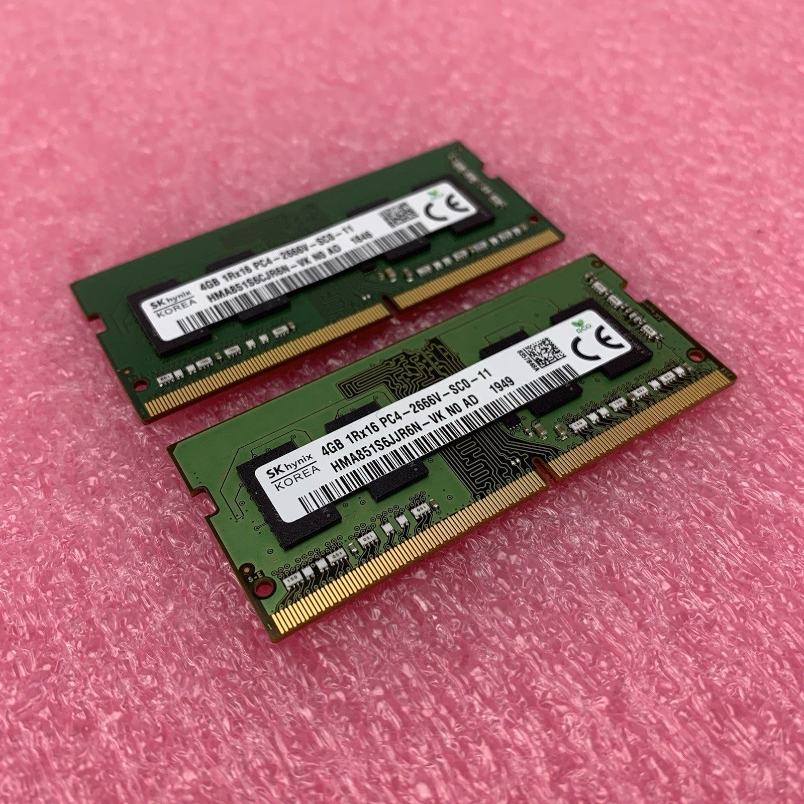 SK Hynix HMA851S6JJR6N-VK PC4-2666V-SC0-11 4GB 1Rx16 Desktop Memory RAM Lot of 20
