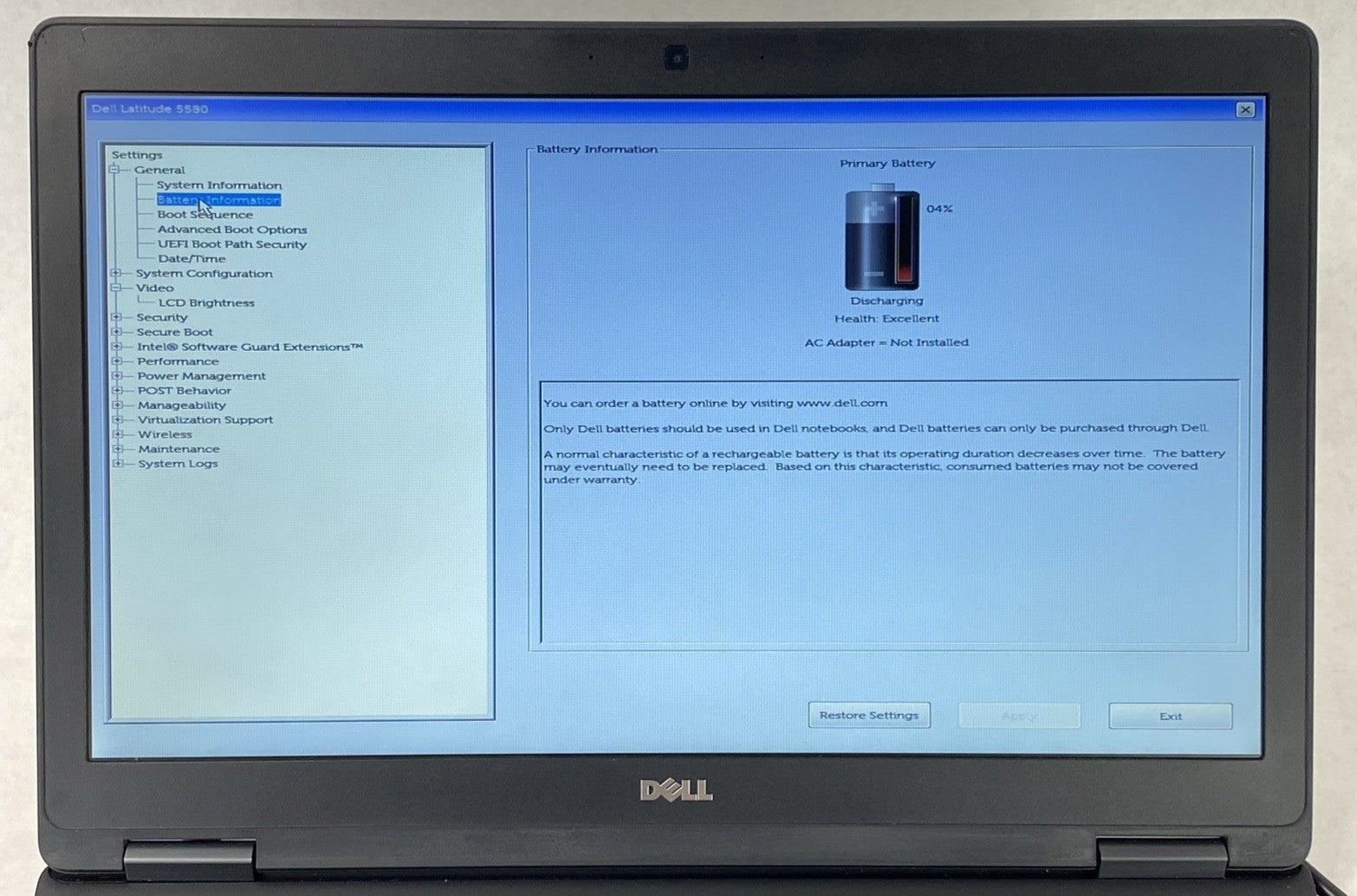 Dell Latitude 5580 Intel Core i5-7300U 2.60 GHz 8 GB RAM 15.6" No HDD No OS