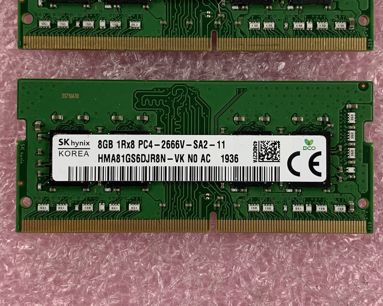 SK Hynix HMA81GS6CJR8N-VK 8 GB PC4-2666V DDR4 Laptop Memory RAM Lot of 3