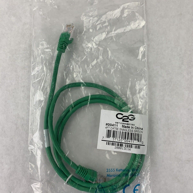 Lot( 5 ) 4ft Green Cat5e C2G 0041 Snagless Unshielded UTP Ethernet Patch Cable