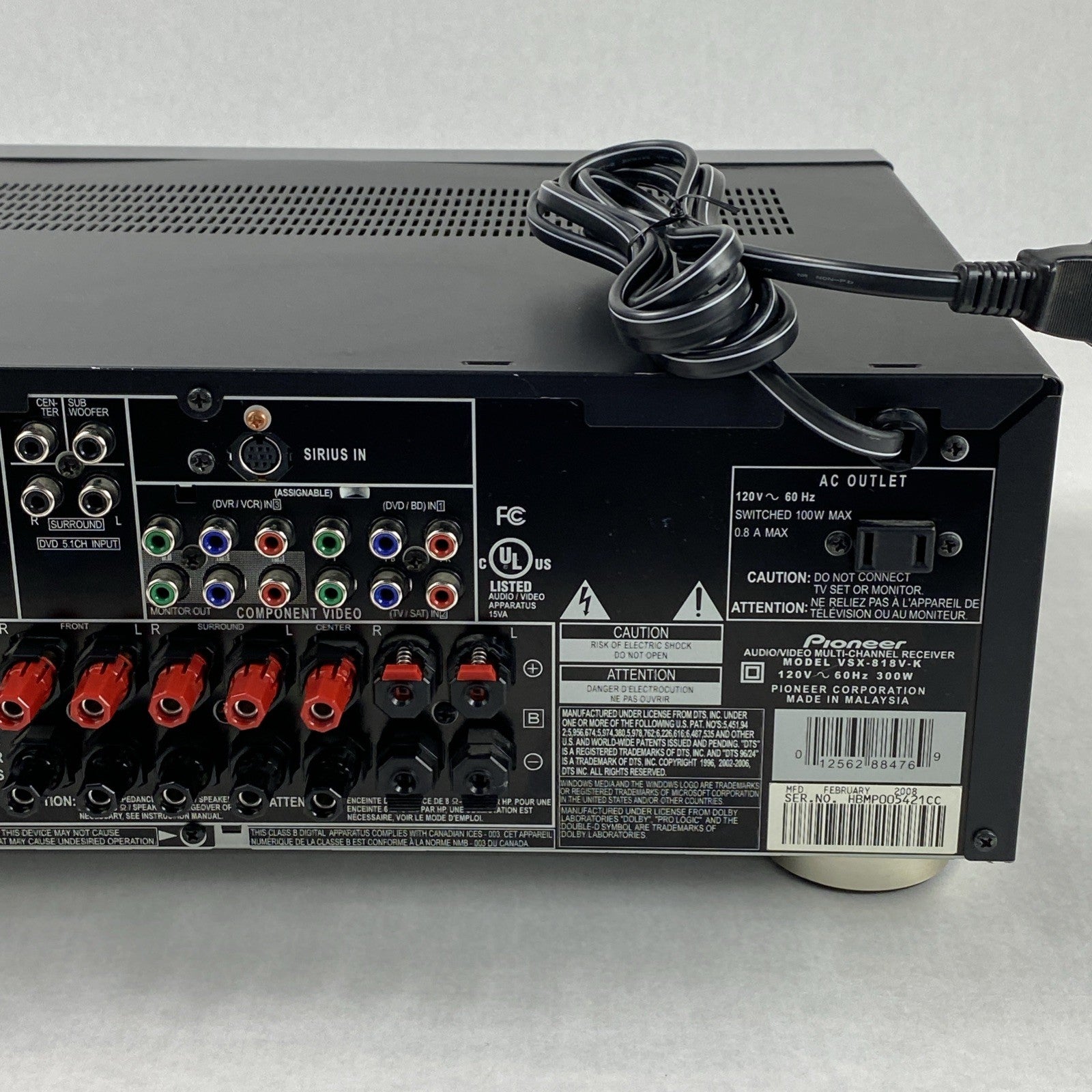 Pioneer VSX-818V Audio Video Multi Channel Receiver No Remote
