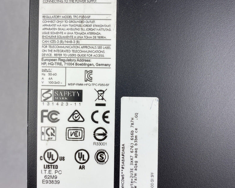 HP ProDesk 400 G1 SFF Intel Quad Core i5-4570 3.20GHz 8GB RAM No HDD No OS