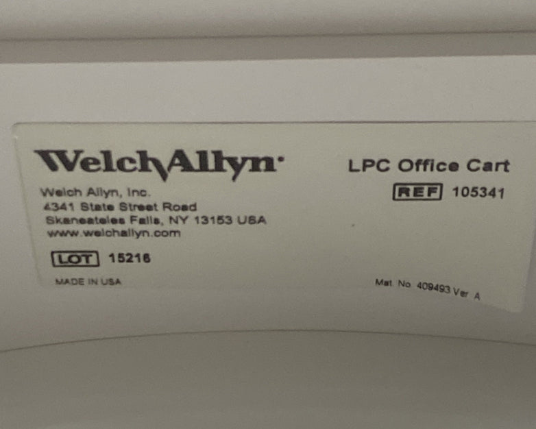 Welch Allyn 105341 Mobile Medical LPC Office Cart