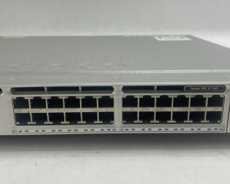 Cisco WS-C3850-24P-S V03 Switch 24-Port Gigabit PoE+ w/ 2x PSU Tested & Reset