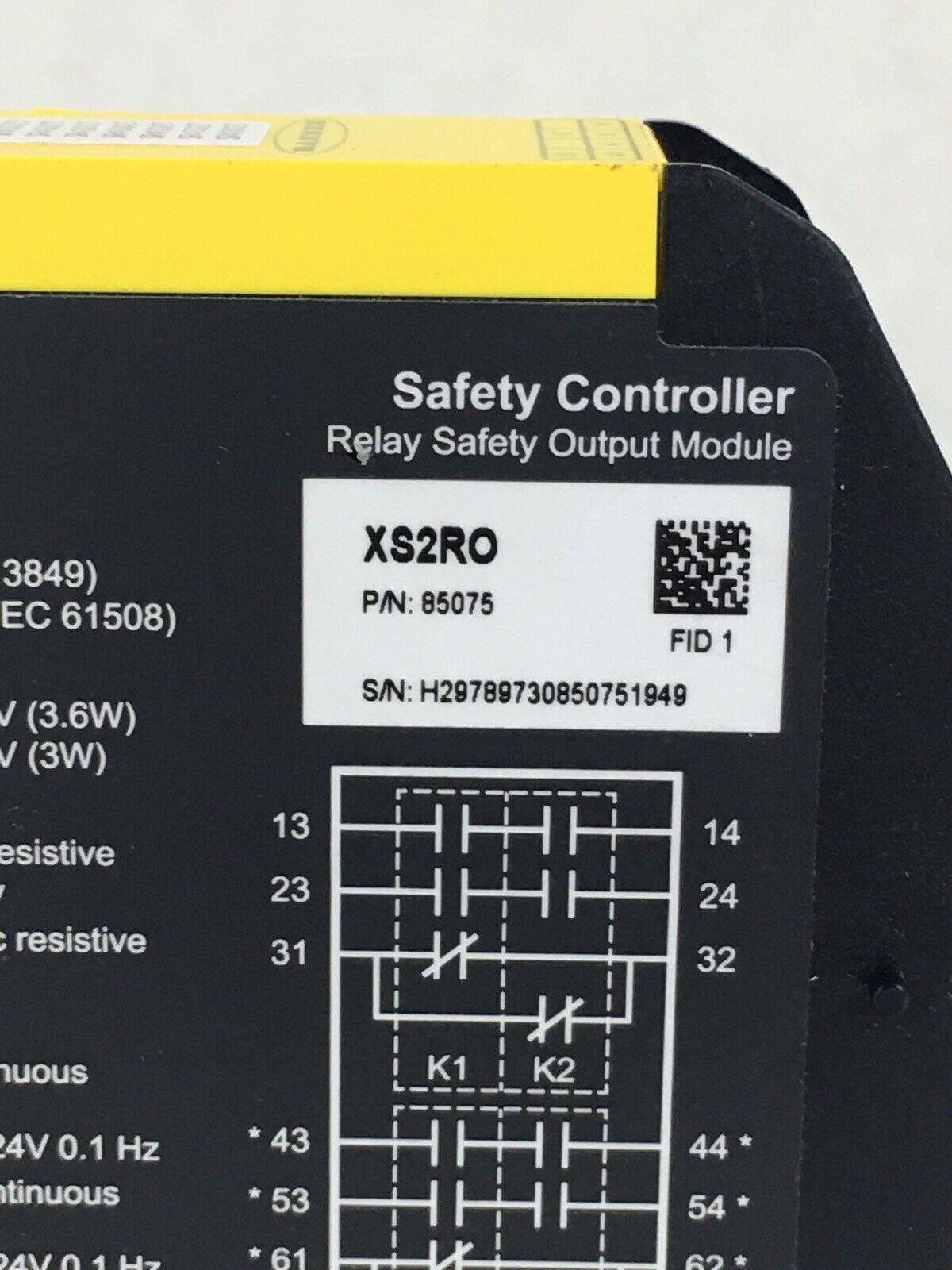 Banner XS2RO Expandable Safety Controller Output Module 85075 6A/250V  Untested