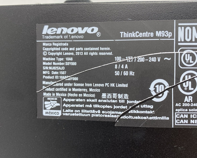 Lenovo ThinkCentre M93P SFF Intel Core i5-4570 3.2GHz 2x4GB RAM No HDD No OS