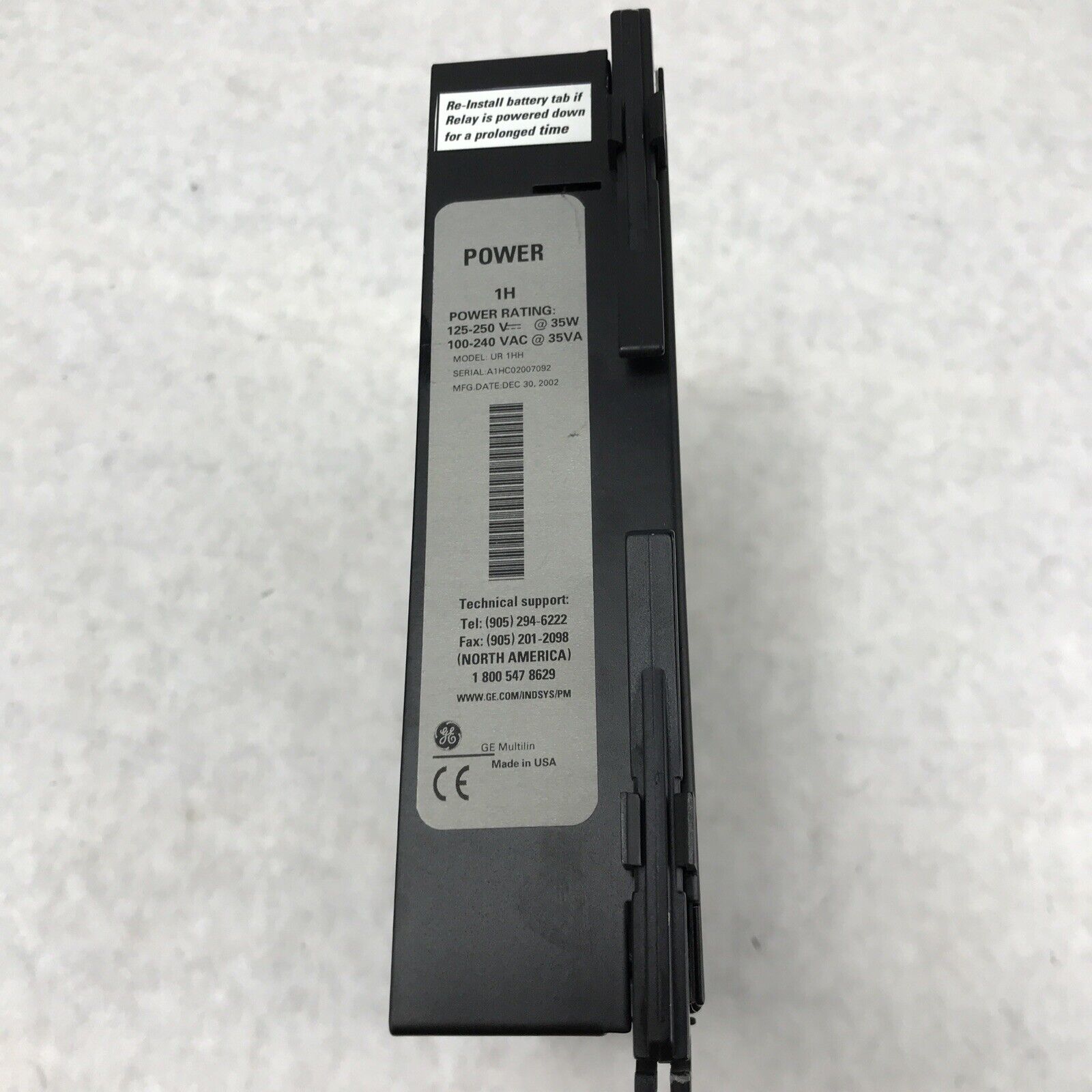 GE Multilin UR 1HH Power Card DC 125~250V 35W General Electric