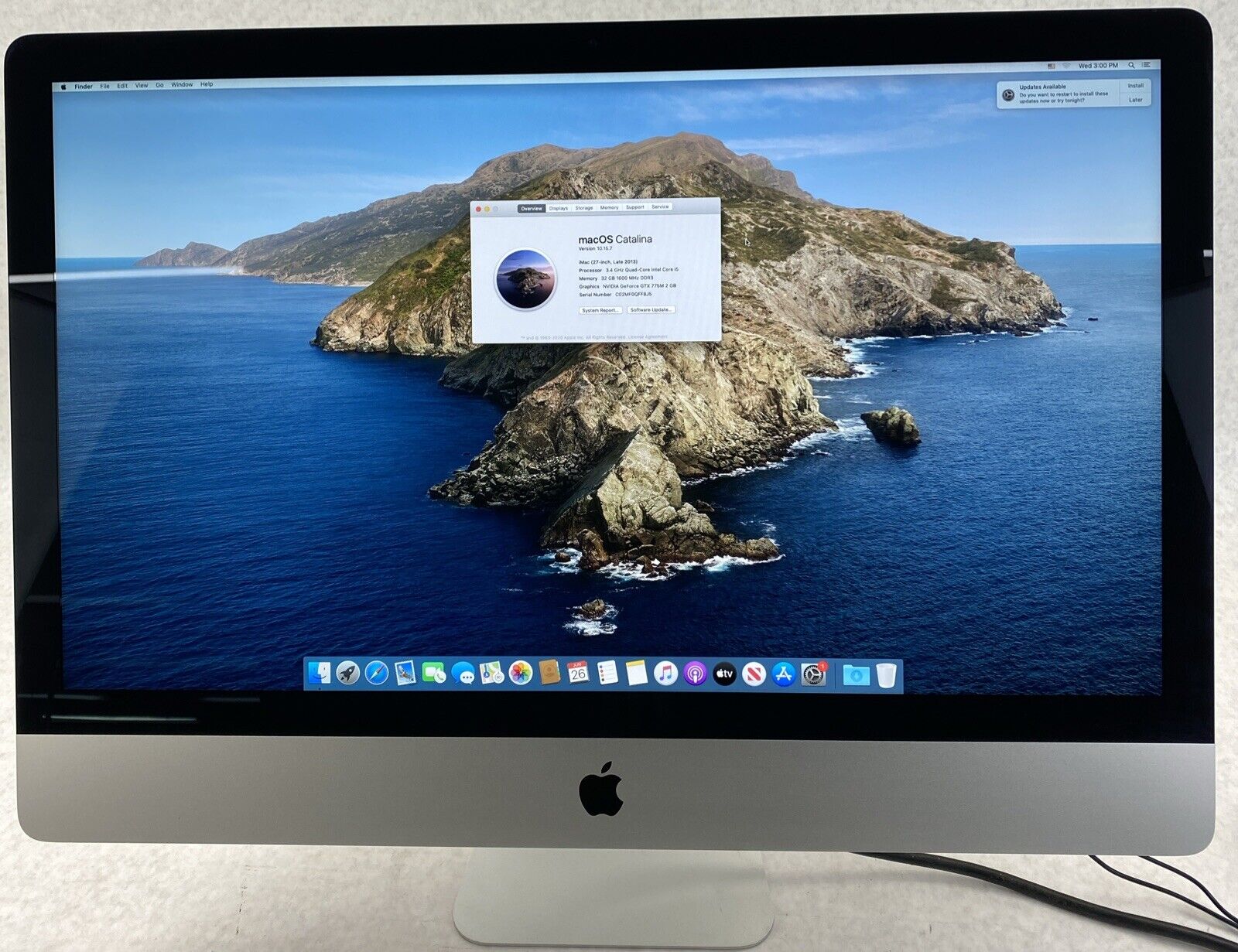 Apple A1419 iMac 2013 27" 1440p 3.4GHz Core i5 32GB RAM 1TB HDD os10.15 GTX775M