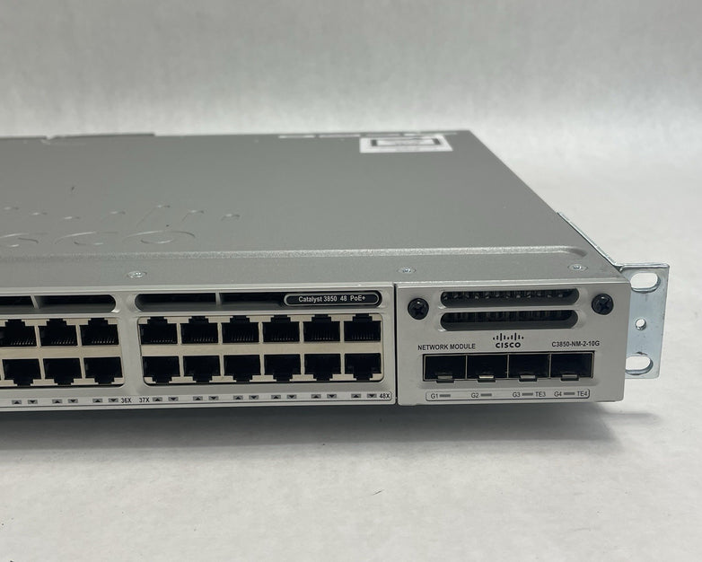 Cisco WS-C3850-48P-S 48 V07 Port Switch 1x 1100W PSU 2x 10Gig Tested & Reset