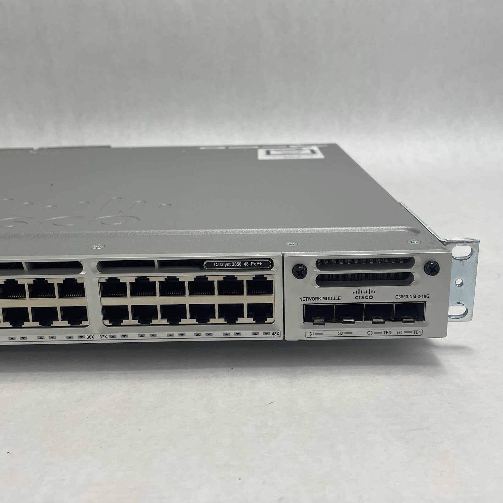 Cisco WS-C3850-48P-S 48 V07 Port Switch 1x 1100W PSU 2x 10Gig Tested & Reset2