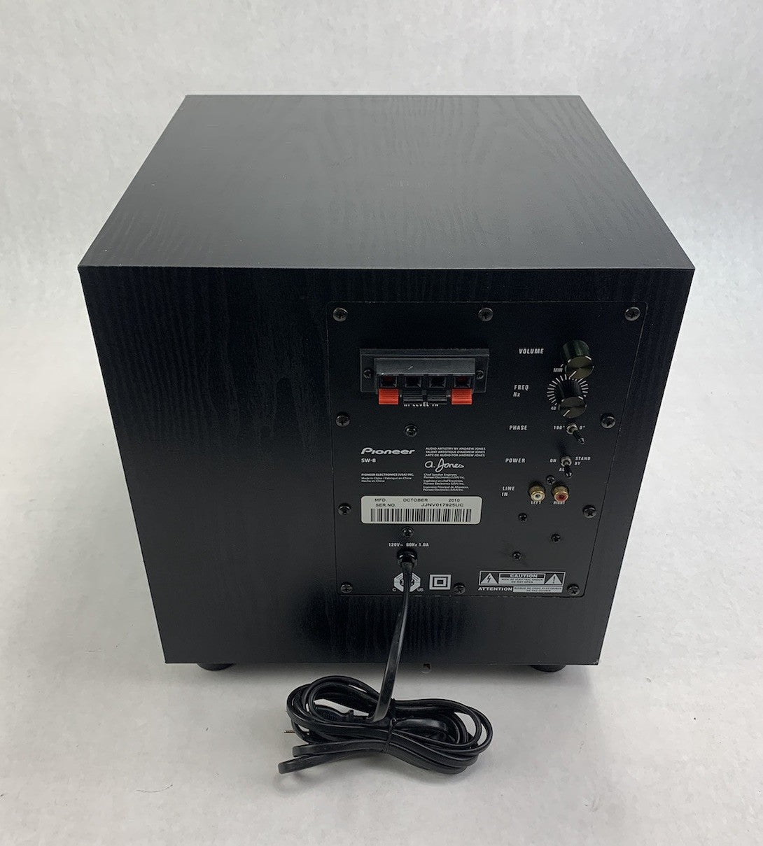 Pioneer SW-8 100W Subwoofer - Parts or Repair
