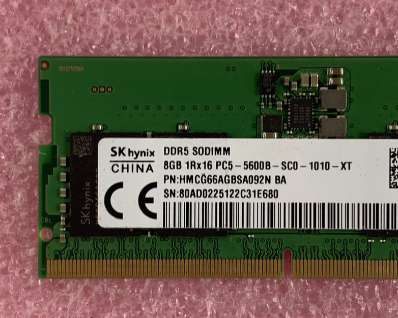 SK Hynix HMCG66AGBSA095NBA 8 GB DDR5 SDRAM SO-DIMM PC5-5600B Laptop Memory Ram