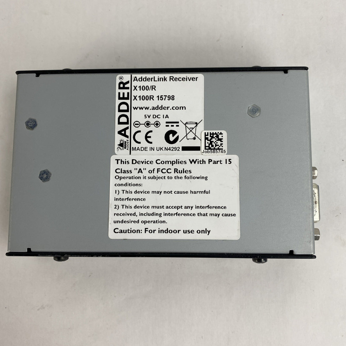 AdderLink X100/R 15798 Receiver No Power Cord - Untested6