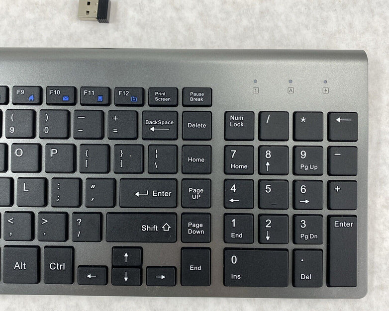 JoyAccess KB2US Slim Wireless Keyboard ONLY Gray with USB Dongle Receiver
