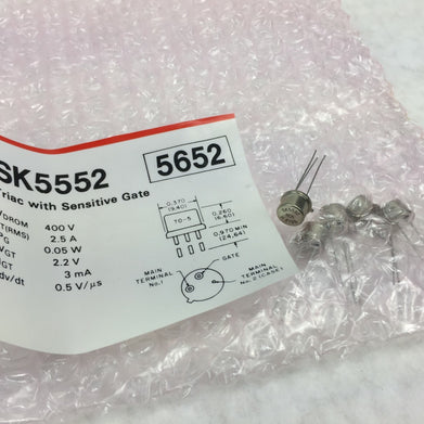 RCA SK5552 Triac with Sensitive Gate   Lot of 5   NOS